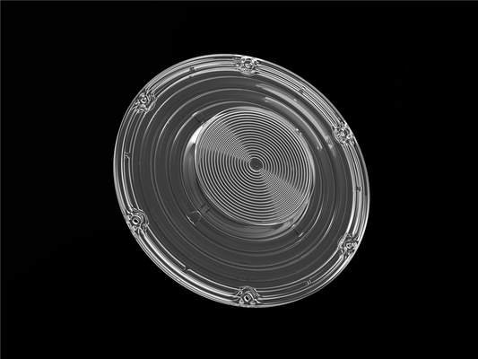 पीसी एब्राज़िन कोटिंग एलईडी ऑप्टिक्स लेंस गोल आकार व्यास 184 मिमी एलईडी इल्यूमिनेटिंग लेंस