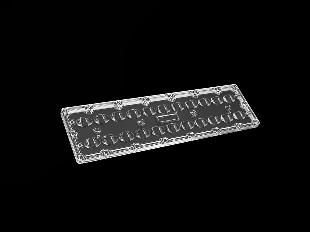 TYPEII-M LED स्ट्रीट लाइट लेंस SMD7070 22IN1 80*150 डिग्री हाई पावर एलईडी लेंस