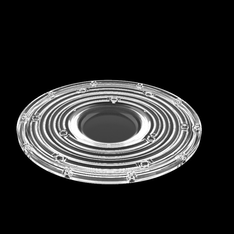 φ235mm गोल यूएफओ हाई बे लाइट लेंस 100W 150W 3030 एलईडी खनन लैंप लेंस 90 डिग्री ऑप्टिकल एलईडी लेंस