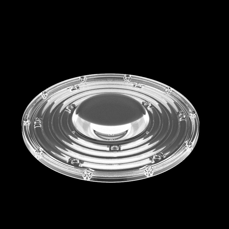 φ235mm गोल यूएफओ हाई बे लाइट लेंस 100W 150W 3030 एलईडी खनन लैंप लेंस 90 डिग्री ऑप्टिकल एलईडी लेंस